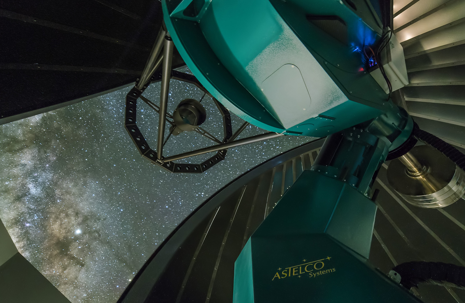 The interior of the Artemis telescope, which is part of the SPECULOOS Northern Observatory. Photo: D. Padron.