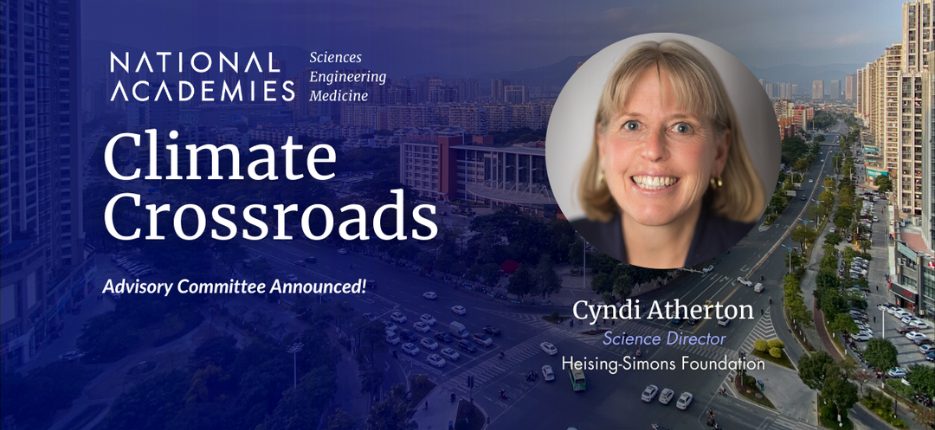 Dr. Cyndi Atherton with Climate Crossroads branding.