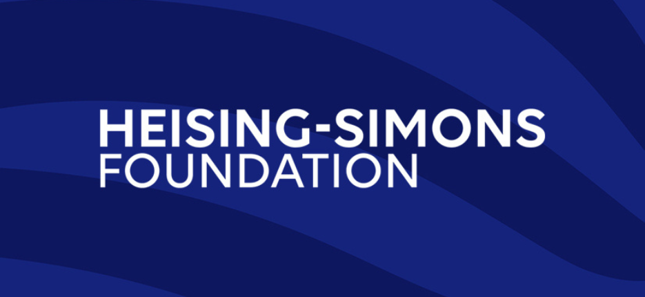 Heising-Simons Foundation logo over blue background.